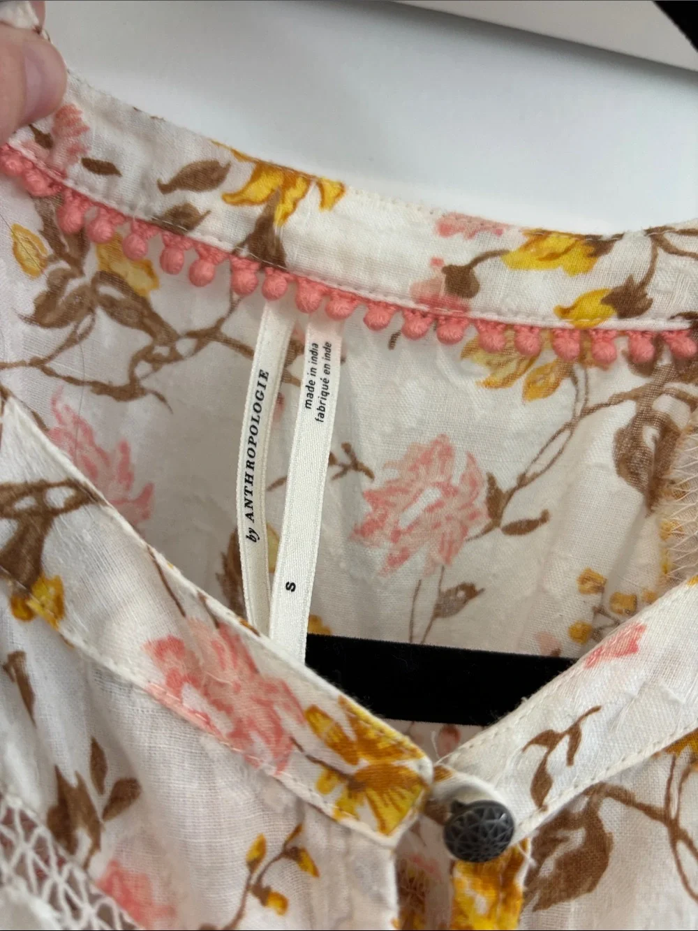 Anthropologie Harmony Floral Lace Peasant Blouse